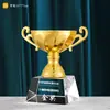 Troféu de Cristal para Estudante Feito Sob Medida Vidro Jardim de Infância Crianças Competição Esportiva Campeão Estrela de Cinco Pontas Troféu de Metal