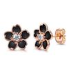 Novas joias europeias e americanas transfronteiriças fofas versáteis multicoloridas flor de cerejeira flor de primavera feminina brincos rosa
