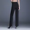 Pantalones largos casuales rectos, holgados, adelgazantes, de cintura elástica, gruesos, cálidos, de plumón de pato blanco para mujer, novedad invierno 2026