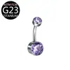 Nuevo Modelo Transfronterizo G23 Aleación de Titanio Rosca Interna Piercing de Ombligo Estilo Cilíndrico con Incrustación de Circonita F136 Joyería para Piercing Anillo de Ombligo