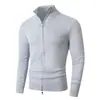 Comercio exterior transfronterizo otoño e invierno cárdigan de punto con cremallera para hombre moda casual europea y americana talla grande chaqueta suéter de cuello alto ropa para hombre