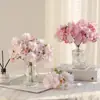 Ramo de 3 Ramas de Flor de Cerezo de Venta Caliente Transfronteriza, Rama Corta de Flor de Durazno Artificial de Primavera, Adornos de Manualidades para el Hogar y Arreglo Floral