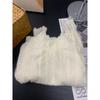 Top de encaje calado de cuello semi-alto para mujer, temporada Primavera 2026, elegante camiseta de manga larga estilo coreano en capas inspirada en Chanel
