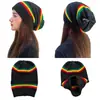 Gorra a Rayas Apilables de Color Otoño e Invierno 2024 Gorro de Lana Tejida Jamaicano Moda para Hombres y Mujeres Gorro de Punto Plegado