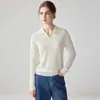 Nuevo suéter de punto de cachemira suave y acogedor como una nube, cuello de gaviota, minimalista, color liso, manga larga, para mujer, otoño e invierno