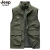 Chaleco Chaqueta de Pesca Fotografía Exterior Primavera y Otoño Hombre Holgado Talla Grande Multibolsillos