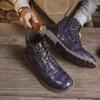 Nuevas Botas Martin de Tacón Bajo para Hombre, Resistentes al Desgaste y Duraderas, Botines Cortos Estilo Británico, Botas Casuales de Cuero para Hombre de Caña Media Retro 7799