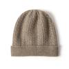 Gorro de cachemira pura seleccionado para otoño e invierno, gorro de lana gruesa de punto trenzado para mujer, gorro con orejeras informal de moda.