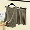 Conjunto de Chaleco y Shorts de Modal para Mujer Verano Color Sólido Sexy Holgado Delgado Casual Conjunto de Dos Piezas