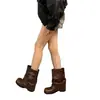Botas de tornozelo estilo coreano com fivela para mulheres, novo estilo de feriado outono 2026, botas versáteis para motocicleta com saltos grossos, botas da moda
