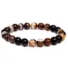 Pulseira Cruzada Europeia e Americana de Pedras Naturais Misturadas 8mm para Homens, Pulseira Elástica de Turquesa Branca, Mais Vendida no Comércio Exterior