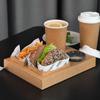 Creativo Set Desechable de Cartón para Hamburguesa Café Sándwich Caja de Empaque Bandeja Comercial para Snack Papel Kraft