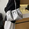 Bolsa Plissada Elegante de Bolinhas para Mulheres, Nova Moda 2026 Bolsa de Ombro de Grande Capacidade para o Dia a Dia, Bolsa de Mão Tote