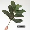 Sensación al tacto Planta Verde Magnolia Hoja Flor Artificial Hoja de Qin Banyan Flor Falsa Paisaje Decoración Exterior Hoja de Magnolia Planta de Simulación Planta Verde
