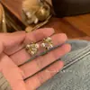 Pendientes de perlas de circonita con microincrustaciones para mujer, aretes únicos, elegantes, retro, de alta calidad, combinables con todo.