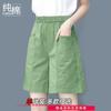 Verano Algodón de Alta Calidad Nueva Llegada Pierna Ancha Moderno Color Sólido Shorts de Verano para Mujer Delgados Cintura Alta Combinan con Todo Pantalones Casuales Modernos