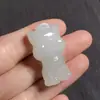 Nueva Cadena con Colgante Zodiaco Verde Tianshan Jade de Seda Dorada de Xinjiang Tallado Animal Tridimensional Colgante Zodiaco