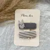 Nuevo Pasador de Pelo de Cuadros Grises Estilo Coreano para Niños, Pinza para Flequillo Lateral de Tela de Otoño con Botón