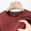 Camiseta masculina de manga curta de seda gelada para o verão, gola redonda, sem costura, secagem rápida, cor sólida, estilo casual com seda de amoreira