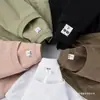 ¡El algodón sigue siendo más cómodo! Camiseta de Manga Corta de Algodón Pesado de 200 g Color Café, Top Casual de Color Sólido Unisex