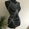 Collar Largo Moderno WMS con Borlas y Cadena para la Cintura Set Cadena para el Cuerpo Metálica Joyería Transfronteriza Europea y Americana Venta al por Mayor