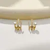 Brincos de Pérola com Cravação de Zircônia Brilhante de Luxo Leve de Alta Qualidade Design de Nicho Elegante Brincos de Temperamento Adornos de Orelha