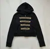 Ins Otoñal Transfronterizo Europeo y Americano Nuevo Retro Nuevo Estilo Chino Estilo Palacio Puño con Borde Dorado Empalme con Cremallera con Capucha