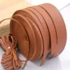 5 metros cordón de felpa de una cara tira de cuero suave imitación de gamuza PU Marrón rojizo retro DIY tejido a mano envoltorio accesorios para ropa