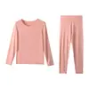 Conjunto de Ropa Interior Térmica de Proteína de Cachemira para Mujer, Cómodo y Suave, Cepillado por Ambos Lados, Térmico de Alta Tecnología, Ajustado, Capa Base