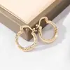 Pendientes de Aro Geométricos Mini Electrochapados Estilo Ins de Amazon Transfronterizos con Diseño de Textura Martillada Imitación Chapados en Oro de 18K No Descolorables