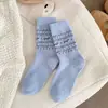 Meias de Lã Outono e Inverno Fair Isle Cachorrinho Laço Meias Quentes de Cano Médio Estilo Japonês Engrossadas Estilo Natalino Meias Femininas