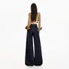 26 Jeans Nuevos de Moda para Mujer Pierna Ancha Estilo Americano Color Sólido Plisado Caída Adelgazante Suelto Soporte Dropshipping