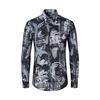 Comercio exterior nueva camisa de solapa para hombre sin planchado de manga larga principios de otoño moderna colección de camisas casuales con estampado digital