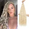 Pelucas Sintéticas Europeas y Americanas Transfronterizas, Extensiones de Cabello de Ganchillo, Cabello Rizado, Cabello a Granel de Onda Profunda, Fabricante de Xuchang