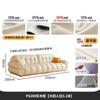 Sofá de algodão doce creme francês Tung Yute, estilo japonês, sala de estar, apartamento pequeno, leve, luxuoso, madeira maciça, sofá de couro