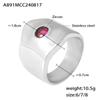 Anillo geométrico abierto ajustable de acero inoxidable estilo europeo y americano transfronterizo para mujer, con incrustaciones de circonita, que no se desvanece, de nicho, combinable con todo
