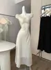 Vestido de Verano 2026 Estilo Nuevo Pastoral Fresco Natural Francés Lunares Adelgazante Corte Diagonal para Mujer