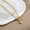 Acero de Titanio Cadena Gruesa Hip Hop Corazón Collar Moda Femenina Dulce Estilo Fresco Cadena de Clavícula Joyería de Acero de Titanio