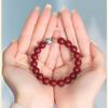Pulsera Jingxin de Cinabrio Natural en Bruto de la Montaña Putuo para Mujer Pulsera de Cuentas de Buda de Arena Zijin para Hombres y Mujeres Año del Conejo