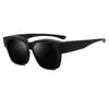 Set Plegable de Gafas de Sol para Miopía para Hombres, Montura Negra, Cara Grande, Gafas de Sol Polarizadas Antivibración de Moda para Mujeres, para Conducir