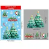 Decoraciones navideñas: hombre de jengibre, muñeco de nieve, copos de nieve, pegatinas de cristal, decoraciones para fiesta de Navidad, calcomanías electrostáticas de Santa Claus.