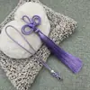 Colgante Conmemorativo de Xiangfei con Nudo de la Paz + Borla de Doble Nudo de Oreja 12cm Borla Insignia Acrílica Colgante Decoración Hecha a Mano