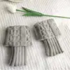 Meias de tricô quentes e versáteis para outono e inverno, cor sólida, comprimento até o meio da panturrilha, joelheiras de cor sólida, polainas estilo JK, meias de cano alto