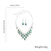 Collar con Borla de Gota de Agua Incrustada de Diamantes Moda Europea y Americana Elegante Cadena para Clavícula de Commuter Joyería de Lujo Ligero de Alta Gama Set al por Mayor