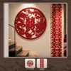Juego completo de decoraciones festivas de terciopelo de alta gama con "doble felicidad" para la habitación de bodas, incluyendo sofá de sala, dormitorio y juego de linternas