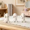 Nuevo producto transfronterizo: Estatua de perro salchicha de 3 piezas impresa en 3D, diseño de perro lindo, adorno decorativo minimalista para escritorio