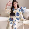 Roupa Infantil Meninos Pijama de Primavera Imitação de Algodão Estilo Primavera e Outono 2026 Roupa de Casa Meninas Manga Longa Temporada de Primavera para Meninos Mais Velhos