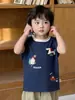 Camiseta sin mangas fina de verano para niños 2026 Nuevo estilo Dibujos animados Ligera Transpirable Top para niños