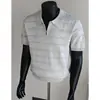Camisa polo camisa de punto camiseta de manga corta polo con solapa para hombre media cremallera a rayas estilo old money verano transfronterizo fábrica al por mayor