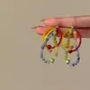 Colar de Miçangas Coloridas Dopamina de Verão Design de Nicho Cor Contrastante Corrente de Clavícula Brincos de Moda Feminina Brincos